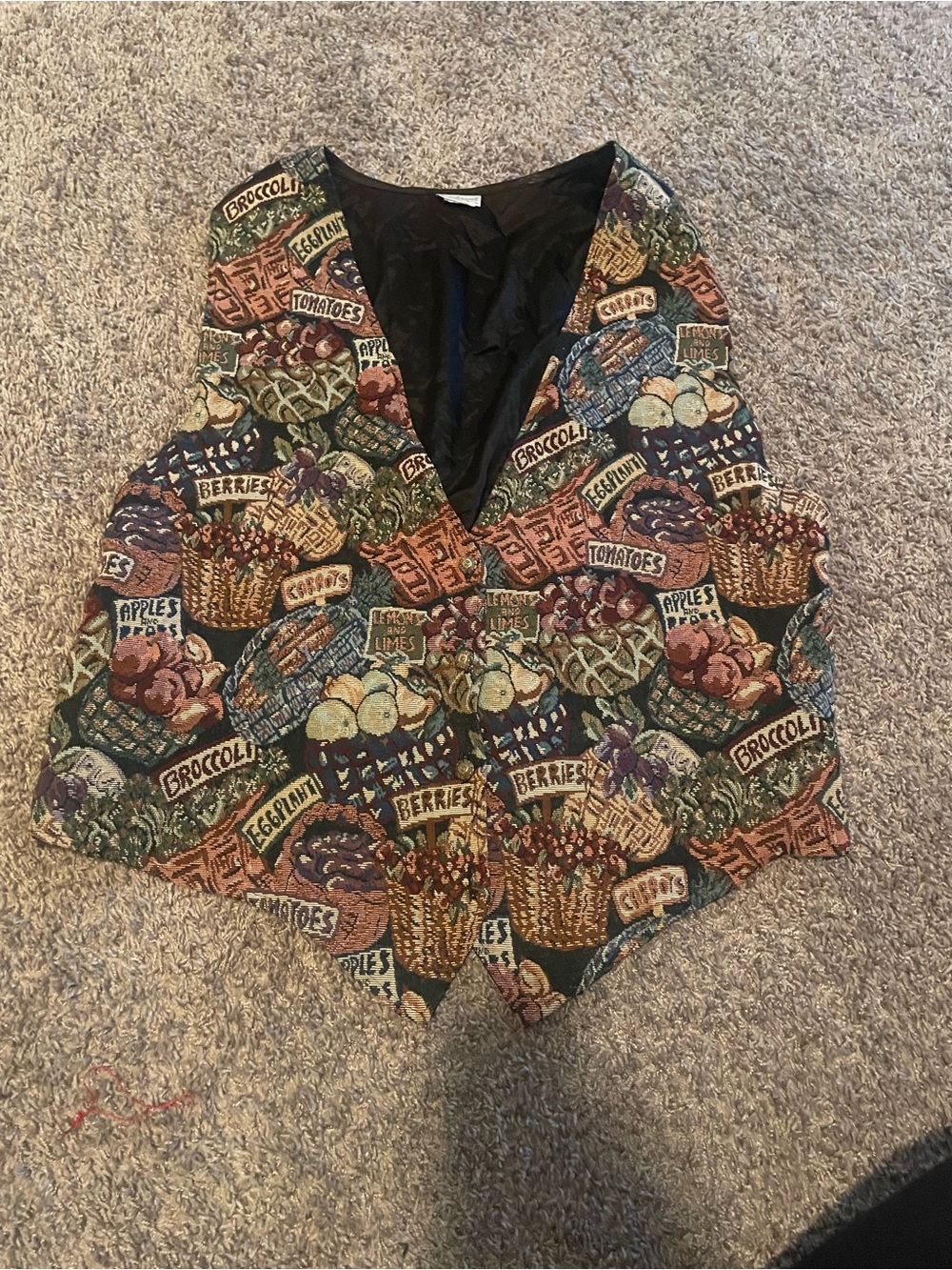 Tapestry vintage  Market Print Women's Blazer Vest - Multicolor